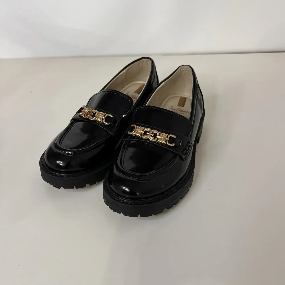 Sam Edelman Teo Girls Black Slip On Platform Loafers Size 12M
